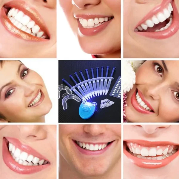 Dentist Teeth Whitening 44% Peroxide Oral Hygiene Tool Kit 10pcs whitening gel+2pcs dental tray+1pc mini cold whitening light - Image 5