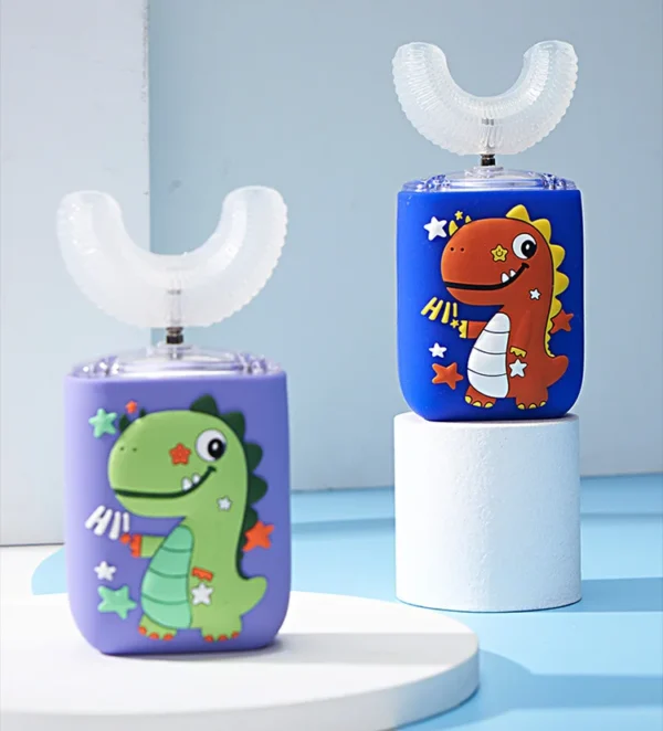 U Shaped Children's Electric Sonic Toothbrush Cartoon for Kids 360Degree Automatic Toothbrush USB Charger Smart Timer Blue Light - Image 2