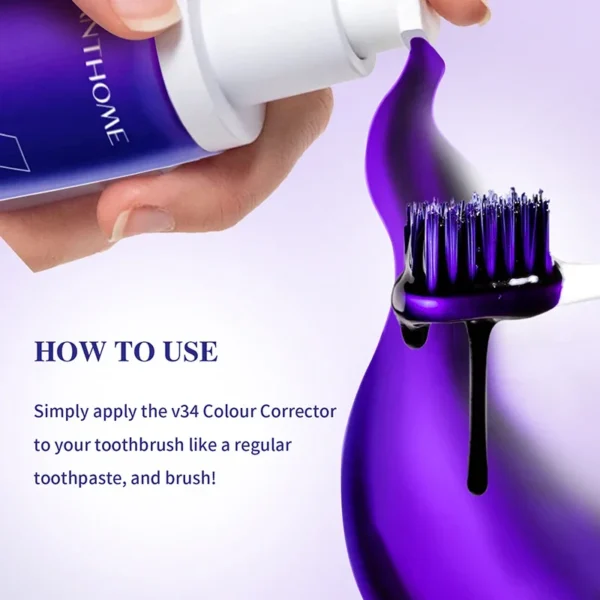 30ml V34 SmileKit Purple Toothpaste Removes Tartar Clean Oral Hygiene Fresh Breath Whitening Teeth Care Products - Image 6