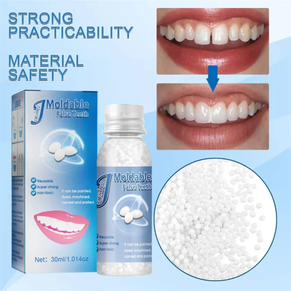 30ml Resin Temporary Tooth Repair Granules Teeth Gaps Missing Broken Tooth False Teeth Filling Moldable Solid Glue Care