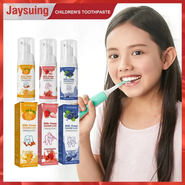 Kids Foam Toothpaste Stain Removal Tooth Mousse Toothpaste Oral Cleaning Whitening Dental Care Fruit Flavor Teeth Care - Image 2