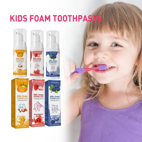 Kids Foam Toothpaste Stain Removal Tooth Mousse Toothpaste Oral Cleaning Whitening Dental Care Fruit Flavor Teeth Care - Image 3